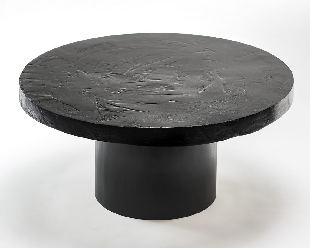 Okrągły stolik czarny 80 cm