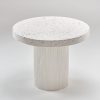 Okrągły stolik kawowy lastryko na białej nodze