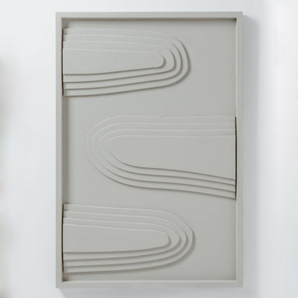 Beżowo-szary relief obraz 3D fale