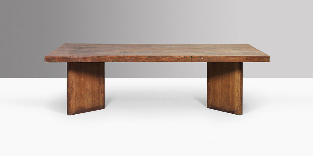 Designerski stół prostokątny z drewna Pierre Jeanneret