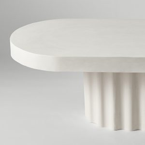 Designerski stolik kawowy falowany biały